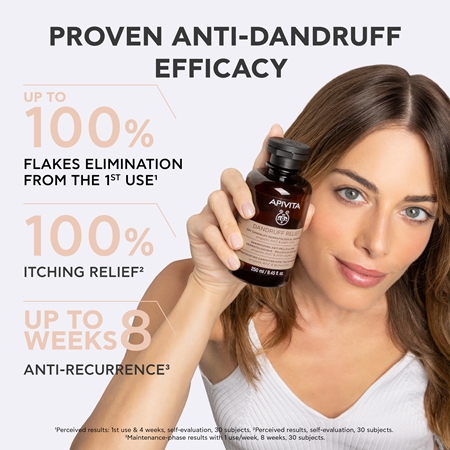 Apivita Dandruff Relief Dry Dandruff Dermatological Shampoo Pretblaugznu šampūns sausai un niezošai galvas ādai