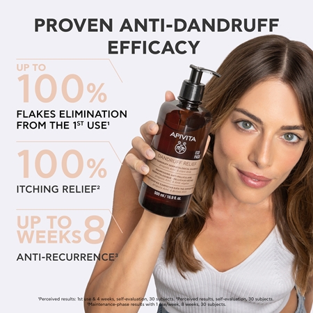 Apivita Dandruff Relief Dry Dandruff Dermatological Shampoo Pretblaugznu šampūns sausai un niezošai galvas ādai