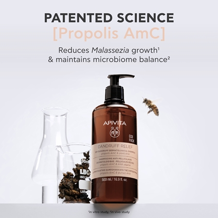 Apivita Dandruff Relief Dry Dandruff Dermatological Shampoo Pretblaugznu šampūns sausai un niezošai galvas ādai