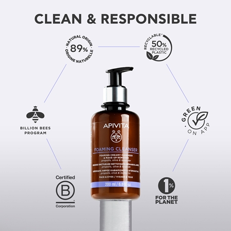 Apivita Cleansing Foaming Cleanser Gentle Cleansing Foam