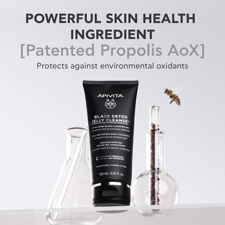 Apivita Cleansing Black Detox Jelly Cleanser Cleansing Gel with activated charcoal