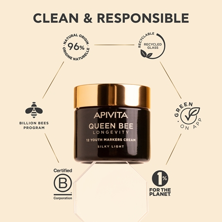 Apivita Queen Bee Longevity Light Cream with firming effect