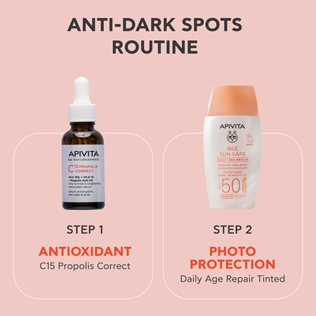 Apivita Bee Sun Safe Daily Age Repair Tinted Fluid SPF50 Toning Protective Cream SPF 50