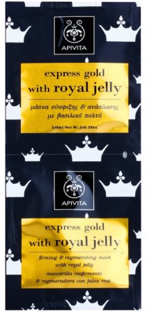 Apivita Express Gold Royal Jelly spevňujúca a regeneračná pleťová maska
