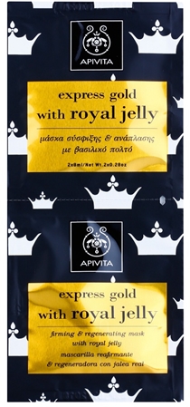 Apivita Express Gold Royal Jelly spevňujúca a regeneračná pleťová maska