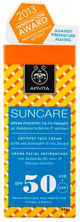Apivita Sun Care Sea Lavender & Sea Fennel krem do opalania przeciw przebarwieniom SPF 50