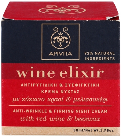 Apivita Wine Elixir Red Wine & Beeswax creme de noite fortificante e antirrugas