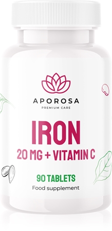 Aporosa Železo 20mg + vitamin C tablety na podporu krvotvorby