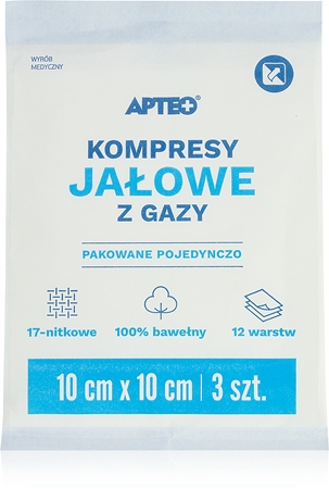 Apteo Sterile Kompressen 10x10 cm Wundgaze für die Behandlung von kleinen oberflächlichen Hautverletzungen