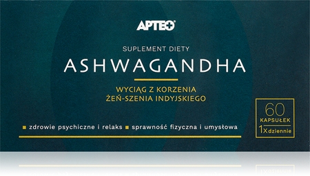 Apteo Ashwaganda kapsułki do wspierania równowagi fizycznej i psychicznej organizmu