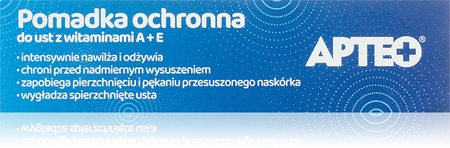 Apteo Pomadka ochronna with vitamins A+E pomadka do ust odżywienie i nawilżenie