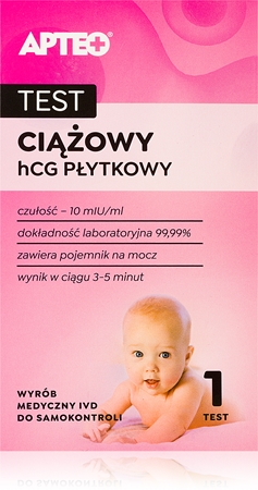 Apteo Test ciążowy HCG płytkowy test ciążowy jednorazowy