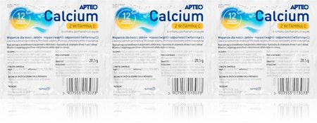 Apteo Calcium z witaminą C tabletki musujące dla prawidłowego funkcjonowania układu odpornościowego, stanu kości, zębów i pracy mięśni