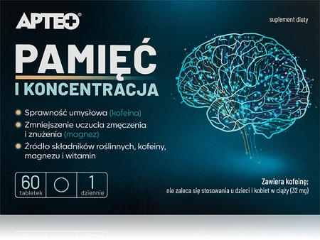 Apteo Pamięć i koncentracja tabletki dla poprawy koncentracji i pamięci