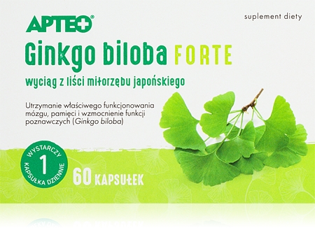 Apteo Ginkgo biloba Forte kapsułki do wspomagania funkcji mózgu i poprawy pamięci