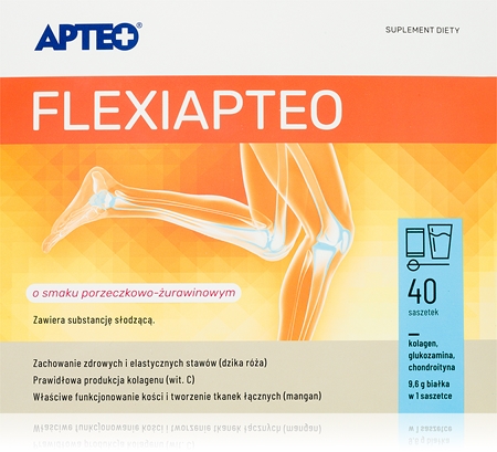 Apteo FlexiAPTEO o smaku porzeczkowo-żurawinowym saszetki do wspomagania prawidłowej kondycji stawów