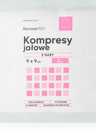 Apteo Kompresy jałowe 9 cm x 9 cm kompres z gazy do opatrywania drobnych powierzchownych ran