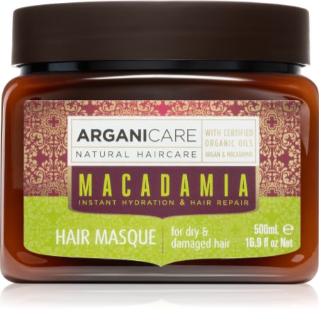 Arganicare Macadamia máscara capilar nutritiva para cabelo seco a danificado