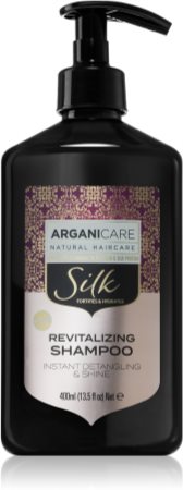 Arganicare Silk Protein αναζωογονητικό σαμπουάν για αποκατάσταση της λάμψης των θαμπών μαλλιών