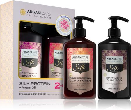 Arganicare Silk Protein Duo Box darilni set (z revitalizacijskim učinkom)