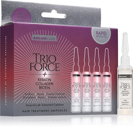 Arganicare Trio Force Hair Treatment ampoules pour stimuler la repousse des cheveux et renforcer les racines