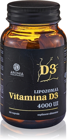 Aronia Charlotteburg Vitamina D3 Lipozomală capsule pentru imunitate, sănătatea sistemului osos și activitate musculară