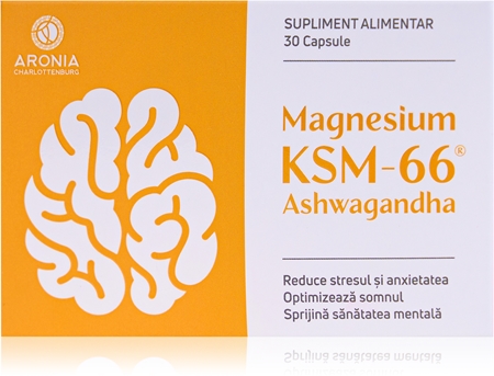 Aronia Charlotteburg Magnesium + Ashwagandha KSM-66 supliment alimentar pentru calm și bună dispoziție