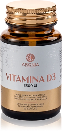 Aronia Charlotteburg Vitamina D3 capsule pentru imunitate, sănătatea sistemului osos și activitate musculară