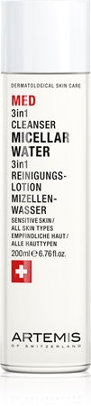 ARTEMIS MED 3in1 Cleanser água micelar para uma limpeza suave para rosto e contorno dos olhos