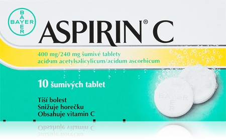 Aspirin Aspirin C 400 mg/240 mg šumivé tablety ke snížení horečky a tlumení bolesti