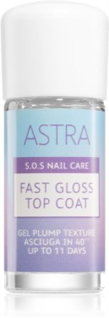 Astra Make-up S.O.S Nail Care Fast Gloss Top Coat vrchní lak na nehty pro dokonalou ochranu a intenzivní lesk
