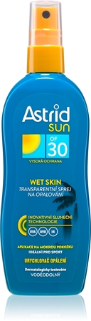 Astrid Sun Wet Skin transparentní sprej na opalování SPF 30