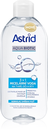 Astrid Aqua Biotic мицеларна вода 3в1 за нормална към смесена кожа