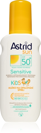 Astrid Sun Sensitive loção solar para crianças em spray