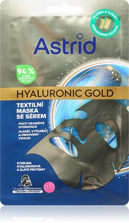 Astrid Hyaluronic Gold textilní maska pro okamžité zpevnění a vyhlazení pleti