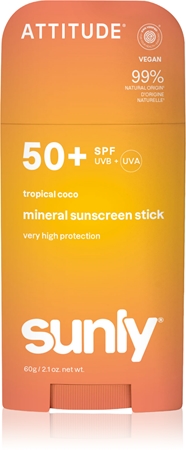 Attitude Sunly Tropical Coco Mineral Protection Face and Body Cream in a stick