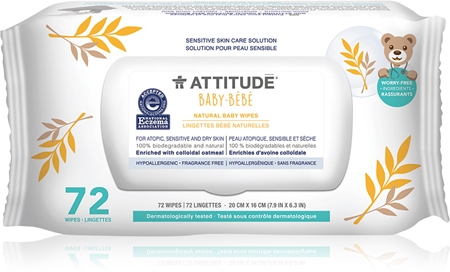 Attitude Baby-Bébé salviette umidificate per bambini per pelli molto secche, sensibili e atopiche