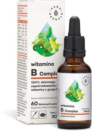 Aura Herbals Witamina B Complex krople na wsparcie układu odpornościowego