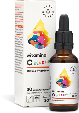 Aura Herbals Witamina C 100 mg dla dzeci krople na wsparcie układu odpornościowego