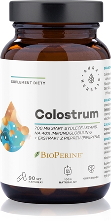 Aura Herbals Colostrum 700mg + BioPerine® kapsułki na wsparcie układu odpornościowego