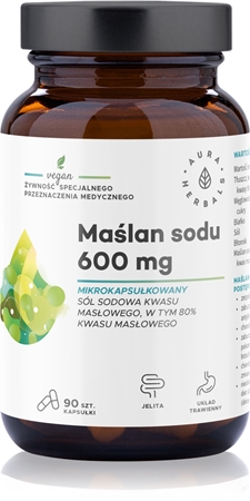 Aura Herbals Maślan sodu 600 mg kapsułki na wsparcie trawienia