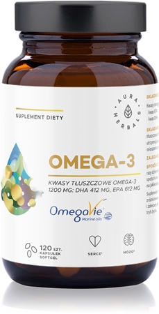 Aura Herbals Omega 3 1200 mg kapsułki dla prawidłowego funkcjonowania organizmu