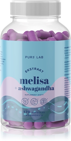 Aura Herbals Pure Lab Ekstrakt melisa 150 mg + ashwagandha kapsułki na poprawę snu i regeneracji