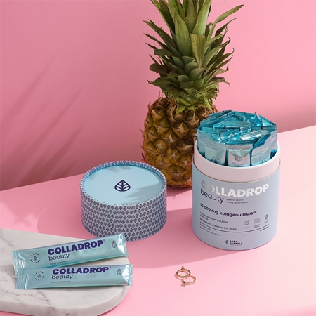 Aura Herbals Colladrop Beauty collagen HMG 10 000 mg kolagen morski na piękne włosy, skórę i paznokcie