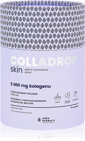 Aura Herbals Colladrop Skin collagen 5000 mg kolagen dla doskonałej skóry, włosów i paznokci