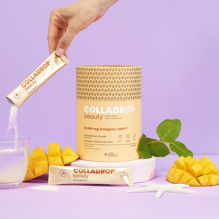 Aura Herbals Colladrop Beauty collagen HMG 10 000 mg kolagen morski dla doskonałej skóry, włosów i paznokci