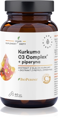 Aura Herbals Kurkuma 500 mg C3 Complex + piperyna kapsułki dla maksymalnego wzmocnienia odporności