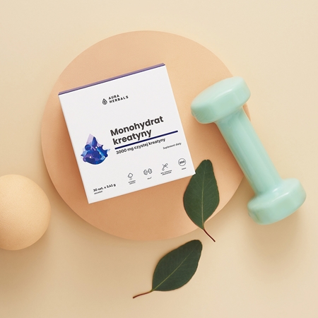 Aura Herbals Kreatyna monohydrat saszetki dla zwiększenia masy mięśniowej