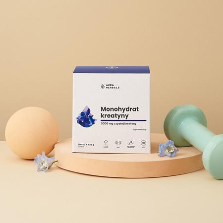 Aura Herbals Kreatyna monohydrat saszetki dla zwiększenia masy mięśniowej
