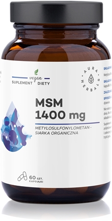 Aura Herbals MSM 1400 mg kapsułki do wspomagania zdrowia układu mięśniowo-szkieletowego